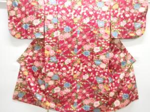 アンティーク　草花模様着物